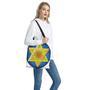 Stained Glass Star Of David Print Tote Bag