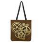 Steampunk Cogwheels Print Tote Bag