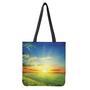 Sunrise Meadow Print Tote Bag