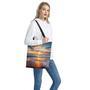 Sunrise Wave Print Tote Bag