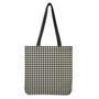 Tan And Black Houndstooth Pattern Print Tote Bag