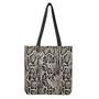 Tan And Black Snakeskin Print Tote Bag