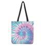 Teal And Pink Tie Dye Print Tote Bag