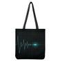 Teal Heartbeat Print Tote Bag