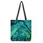 Turquoise Acid Melt Print Tote Bag