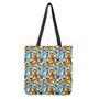 Turquoise And Orange Butterfly Print Tote Bag