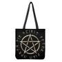 Viking Nordic Runes Pentagram Print Tote Bag