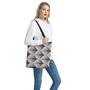 Vintage Geometric Leaf Pattern Print Tote Bag