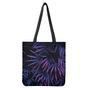 Violet Tropical Leaves Print Tote Bag