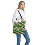 Water Lily Flower Pattern Print Tote Bag