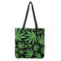 Watercolor Marijuana Leaf Pattern Print Tote Bag