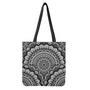 White And Black Mandala Print Tote Bag