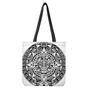 White And Black Maya Calendar Print Tote Bag