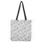 White And Black Music Note Pattern Print Tote Bag