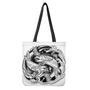 White And Black Pisces Sign Print Tote Bag