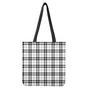 White And Black Tartan Pattern Print Tote Bag