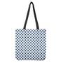 White And Blue Polka Dot Pattern Print Tote Bag