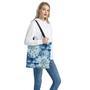 White And Blue Tie Dye Print Tote Bag