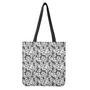 White And Grey Hawaiian Pattern Print Tote Bag