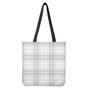 White And Grey Plaid Pattern Print Tote Bag