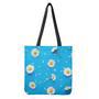 White Daisy Flower Print Tote Bag