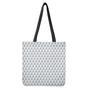 White Geometric Cube Shape Pattern Print Tote Bag