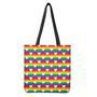 White Heart On Lgbt Pride Striped Print Tote Bag