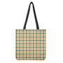 White Orange And Green Plaid Print Tote Bag