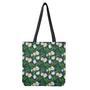 White Tulip Pattern Print Tote Bag