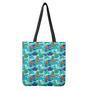 Xmas Dinosaur Pattern Print Tote Bag