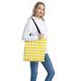 Yellow And White Buffalo Check Print Tote Bag