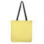 Yellow And White Checkered Pattern Print Tote Bag