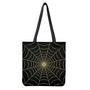 Yellow Cobweb Print Tote Bag