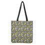 Yellow Daffodil Striped Pattern Print Tote Bag