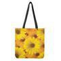 Yellow Daisy Flower Print Tote Bag