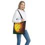 Yellow Full Moon Print Tote Bag