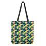 Yellow Orchid Pattern Print Tote Bag