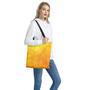 Yellow Polygonal Geometric Print Tote Bag