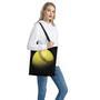 Yellow Softball Ball Print Tote Bag