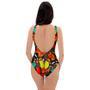 Abstract Colorful Butterfly Print One Piece Swimsuite