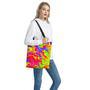 Abstract Colorful Liquid Trippy Print Tote Bag