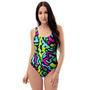 Abstract Graffiti Geometric One Piece Swimsuite