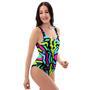 Abstract Graffiti Geometric One Piece Swimsuite