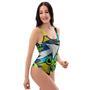 Abstract Graffiti Print One Piece Swimsuite