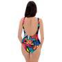 Abstract Graffiti Wow Print One Piece Swimsuite