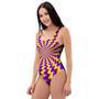 Abstract Optical Illusion One Piece Swimsuite