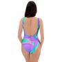 Abstract Pastel Holographic One Piece Swimsuite