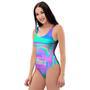 Abstract Pastel Holographic One Piece Swimsuite