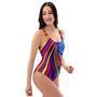 Abstract Psychedelic Colorful Wave One Piece Swimsuite