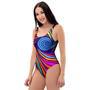 Abstract Psychedelic Colorful Wave One Piece Swimsuite